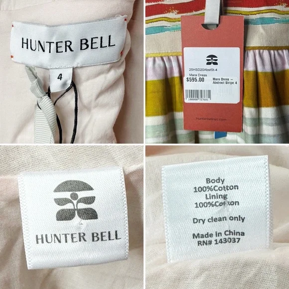 Hunter Bell Mara Abstract Stripe Midi Dress NWT Size 4 - Picture 6 of 14